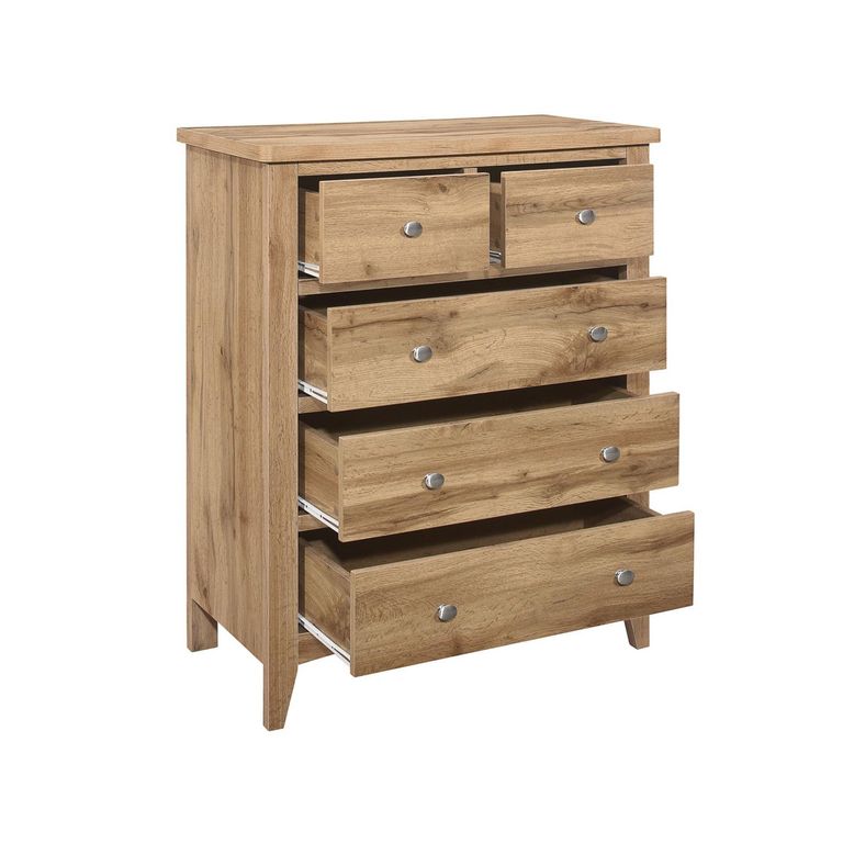 Hampstead Chest - 3+2 Drawer - Rustic Oak 