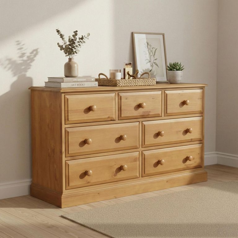 Henbury Pine 3+4 Drawer Wide Chest