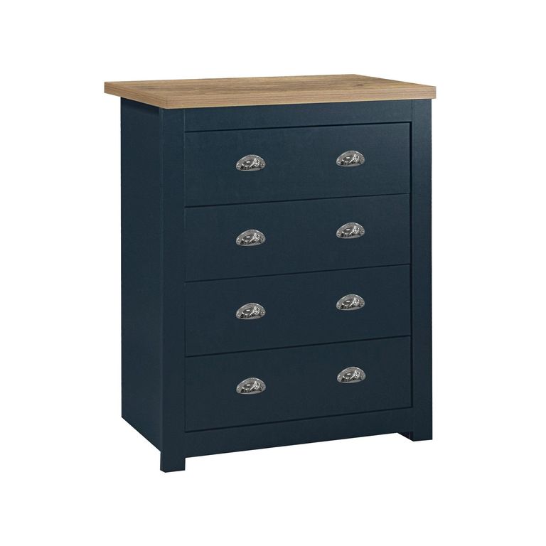 Highgate Chest - 4 Drawer - Navy Blue Painted