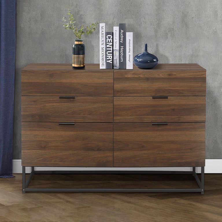 Houston Wide Chest - 6 Drawer - Walnut