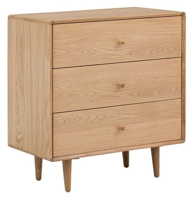 Jenson Oak Chest - 3 Drawer - Small