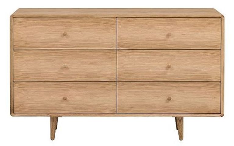 Jenson Oak Chest - 6 Drawer - Wide
