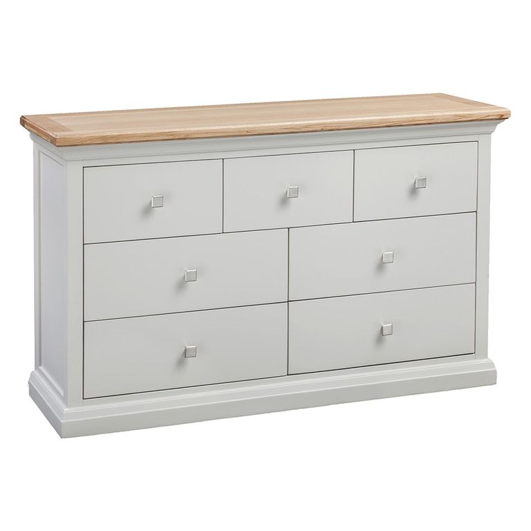 Cotswold Chest of Drawers - 4+3 Drawer - Wide - Oak and Painted