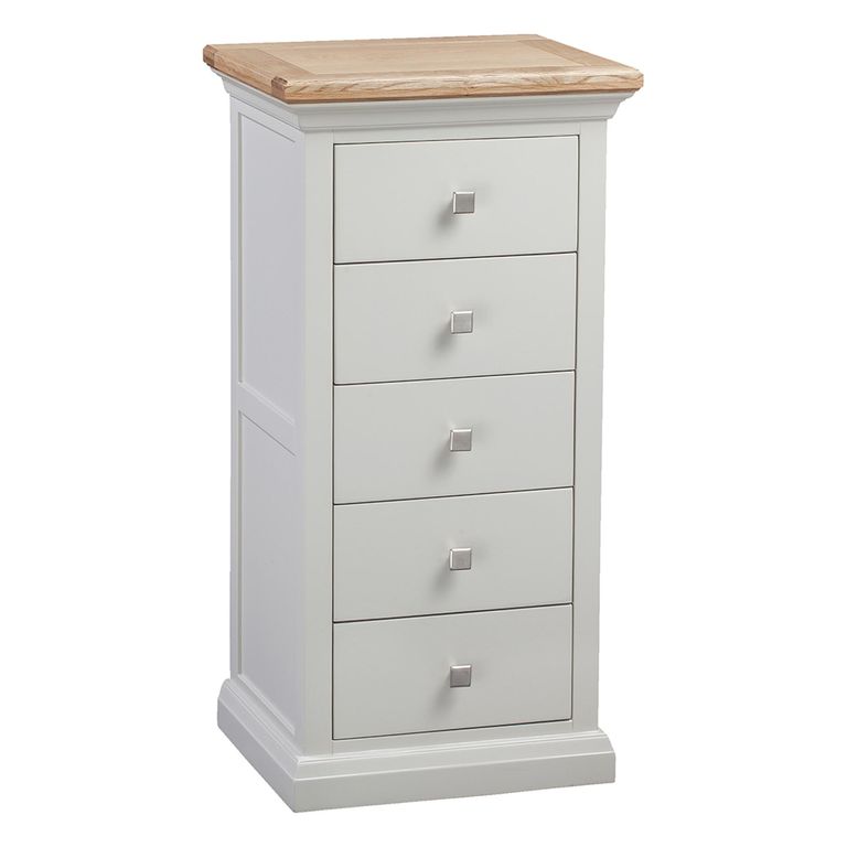 Cotswold Chest of Drawers - 5 Drawer - Tall - Oak and Painted
