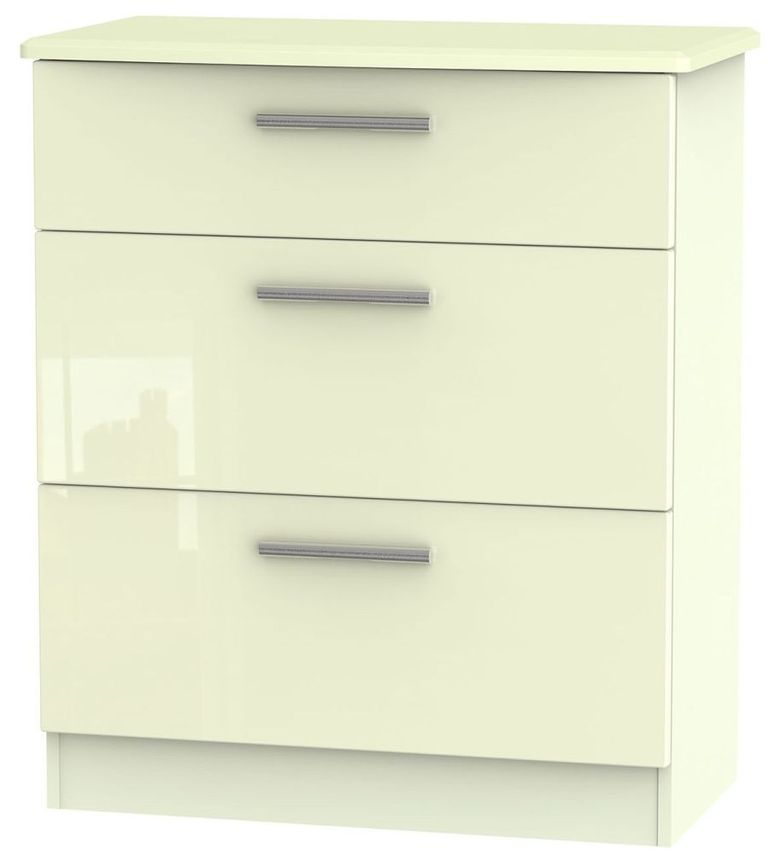 Knightsbridge Deep Chest - 3 Drawer - Cream Gloss