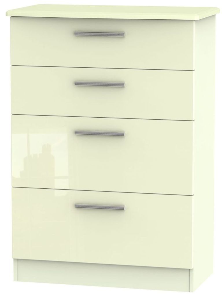 Knightsbridge Deep Chest - 4 Drawer - Cream Gloss