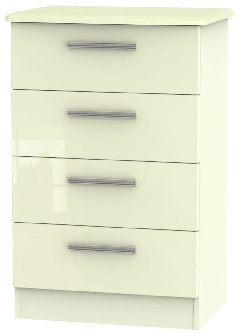 Knightsbridge Chest - 4 Drawer - Midi - Cream Gloss