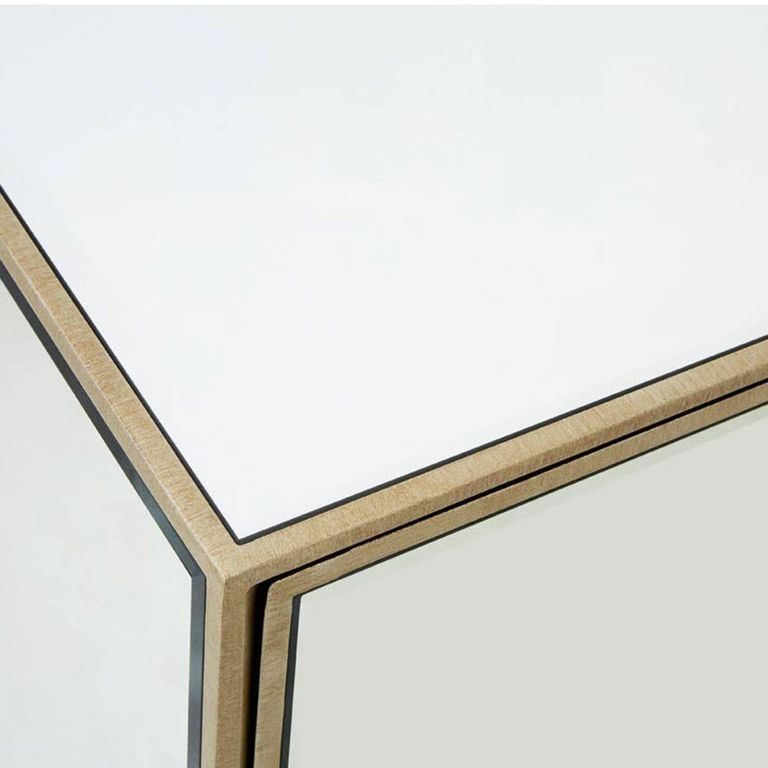 Knightsbridge Chest - 3 Drawer - Mirrored with Gold Trim