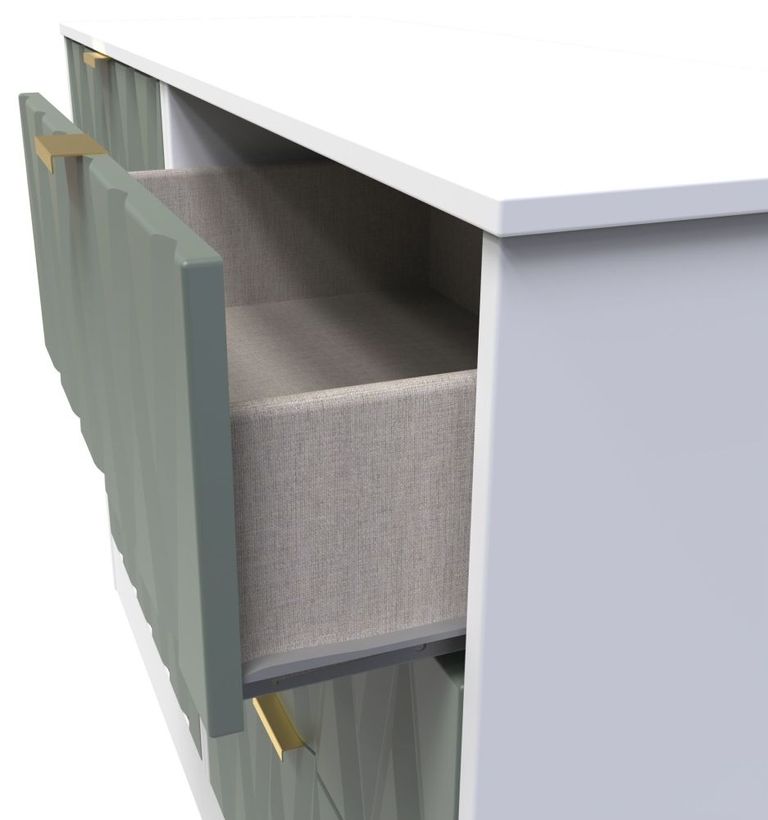 Las Vegas White and Green 6 Drawer Midi Chest