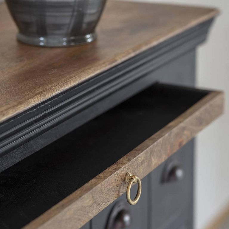 Hoxton Chest - Black Mango Wood - Multi Drawer