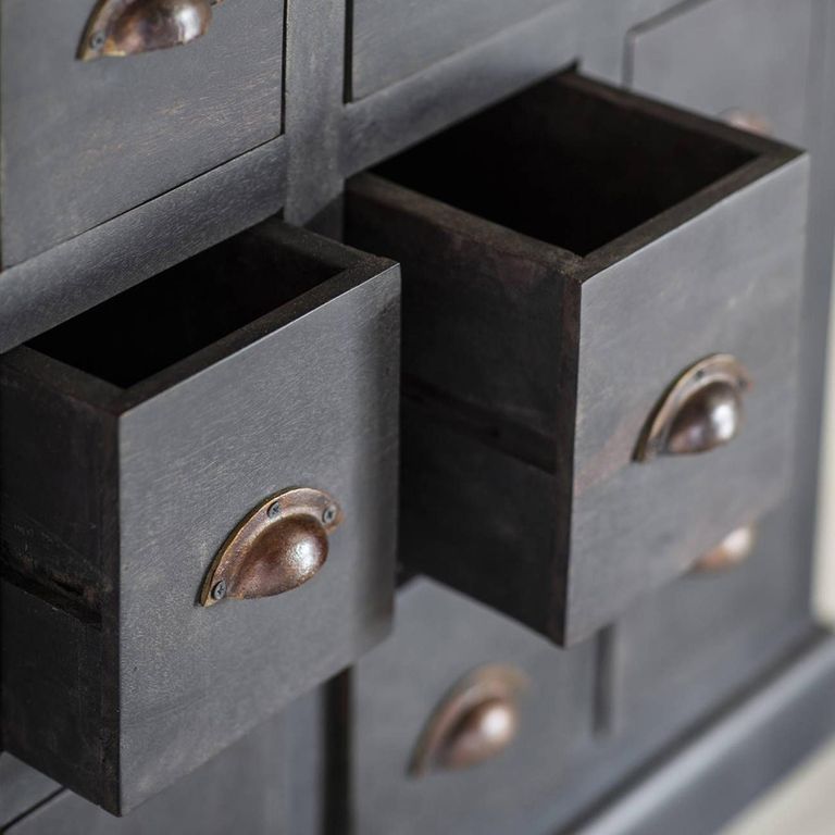 Hoxton Chest - Black Mango Wood - Multi Drawer
