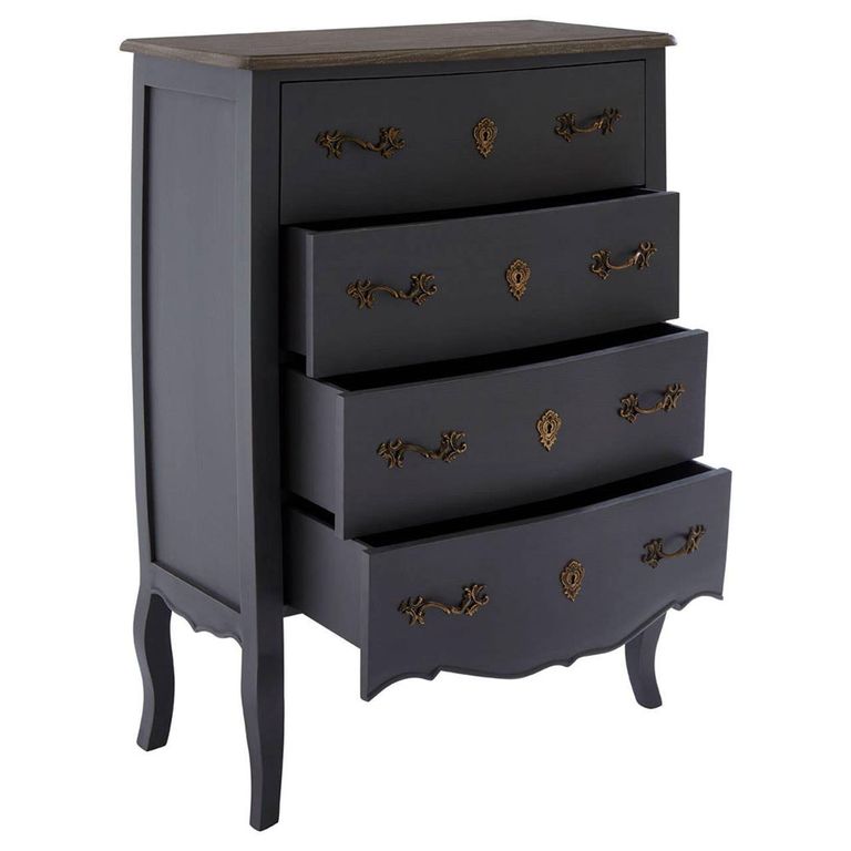 Loire Chest - 4 Drawer - Dark Grey