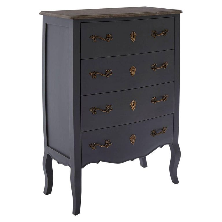 Loire Chest - 4 Drawer - Dark Grey
