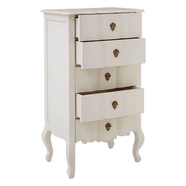 Loire Chest - 5 Drawer - Wide - White
