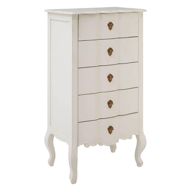 Loire Chest - 5 Drawer - Wide - White