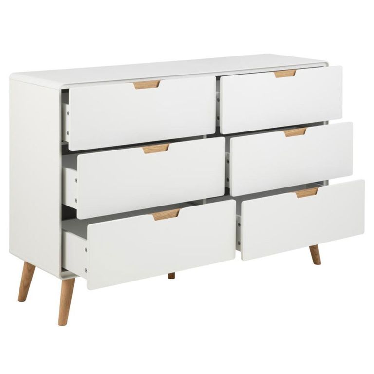 Lowell Chest - 6 Drawer - Wide - White