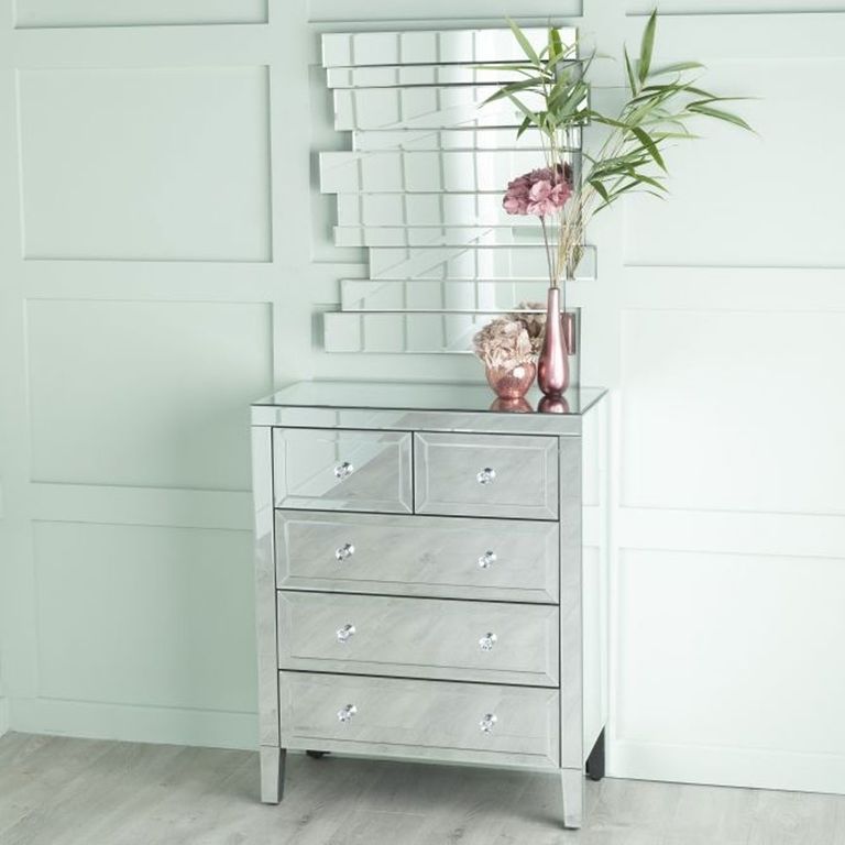 Lucia Mirrored 3+2 Drawer Chest