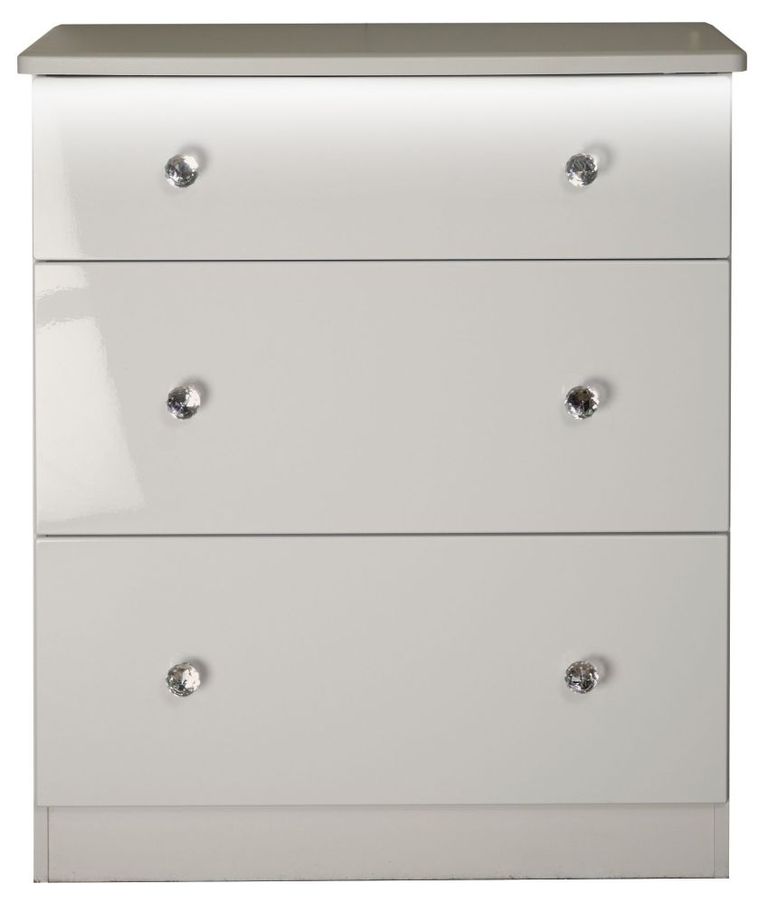 Lumiere Cashmere Gloss 3 Drawer Deep Chest