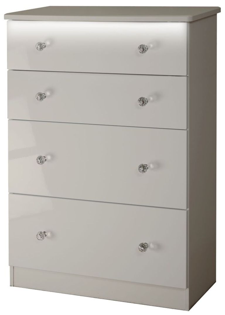 Lumiere Cashmere Gloss 4 Drawer Deep Chest