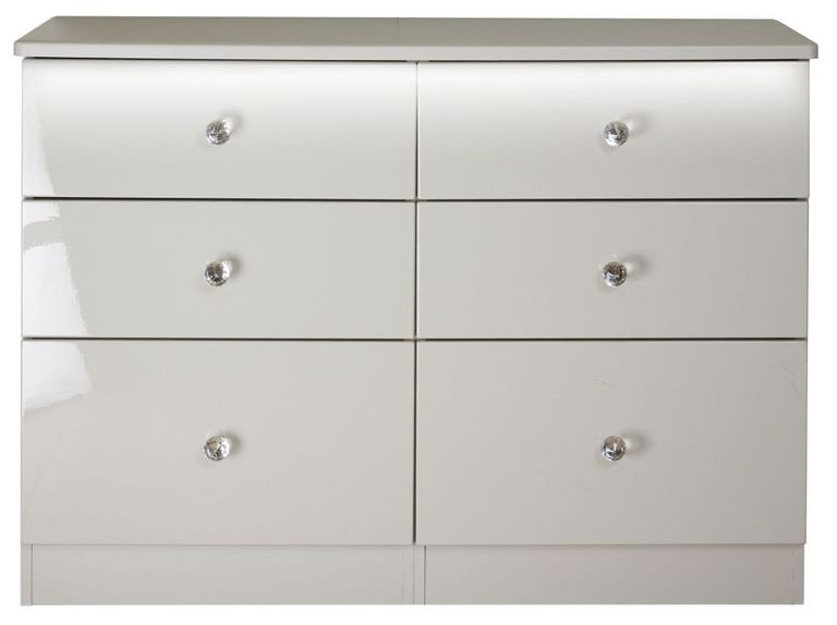 Lumiere Cashmere Gloss 6 Drawer Midi Chest