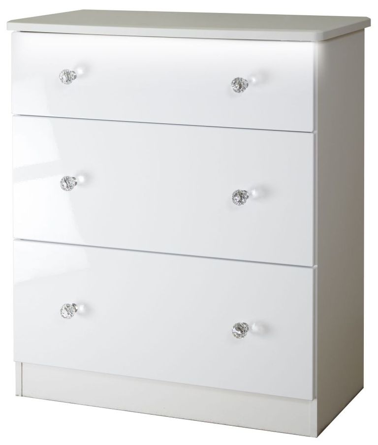 Lumiere White Gloss 3 Drawer Deep Chest