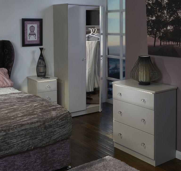 Lumiere White Gloss 3 Drawer Deep Chest