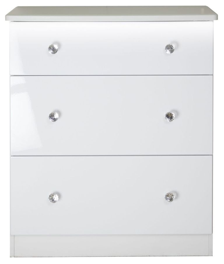 Lumiere White Gloss 3 Drawer Deep Chest