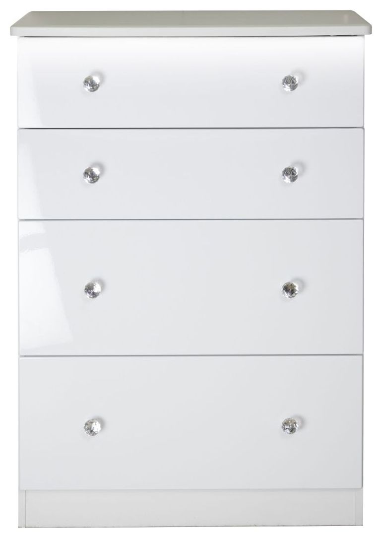 Lumiere White Gloss 4 Drawer Deep Chest