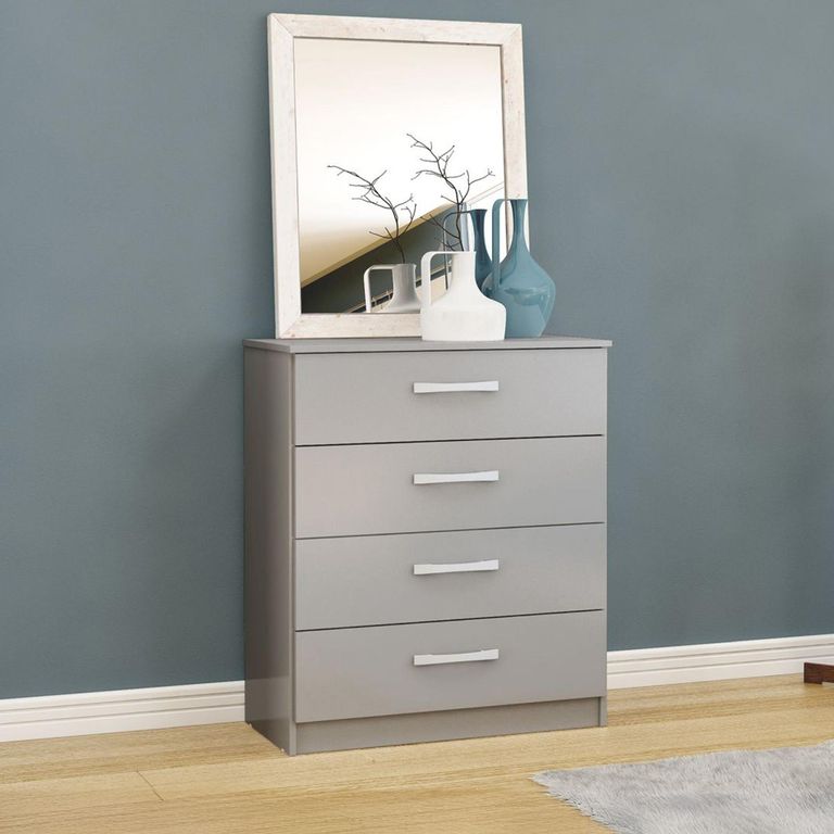 Lynx Chest - 4 Drawer - Grey Gloss