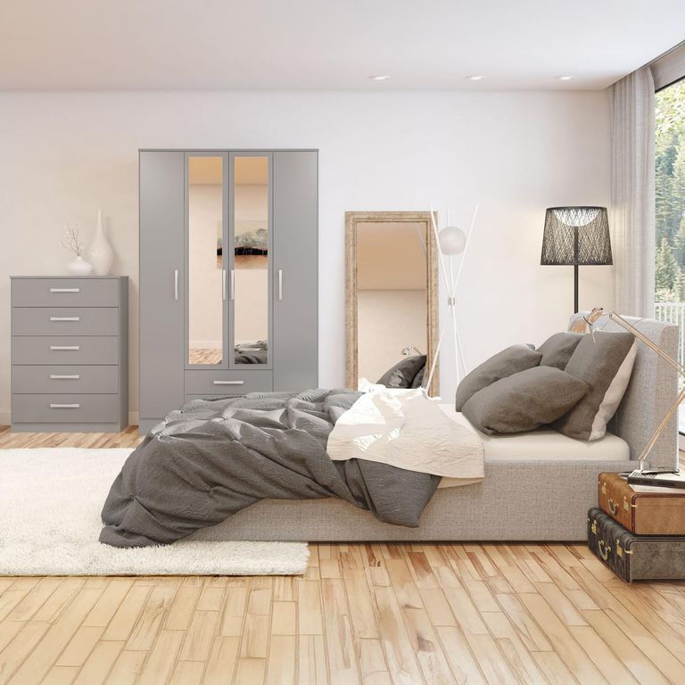 Lynx Chest - 5 Drawer - Grey Gloss