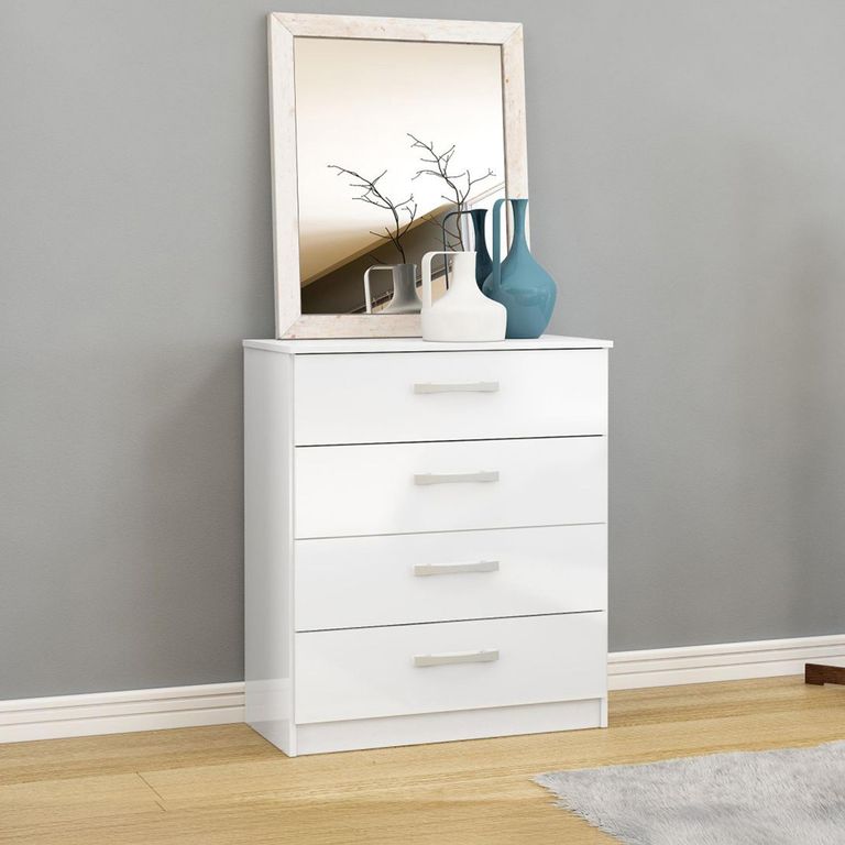 Lynx Chest - 4 Drawer - White Gloss