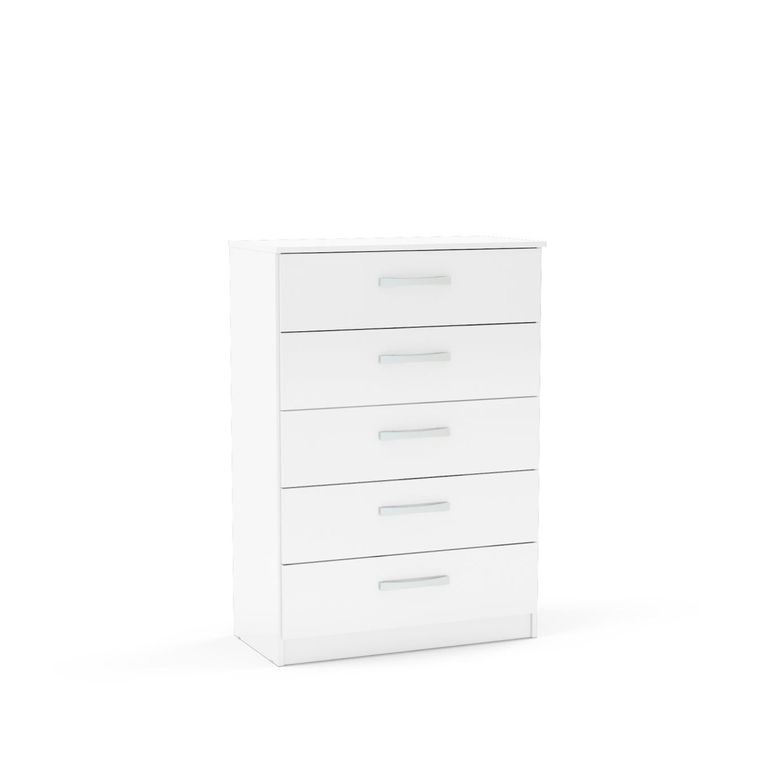 Lynx Chest - 5 Drawer - White Gloss