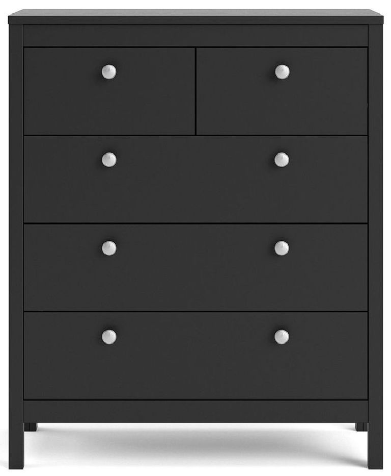 Madrid Black 3+2 Drawer Chest