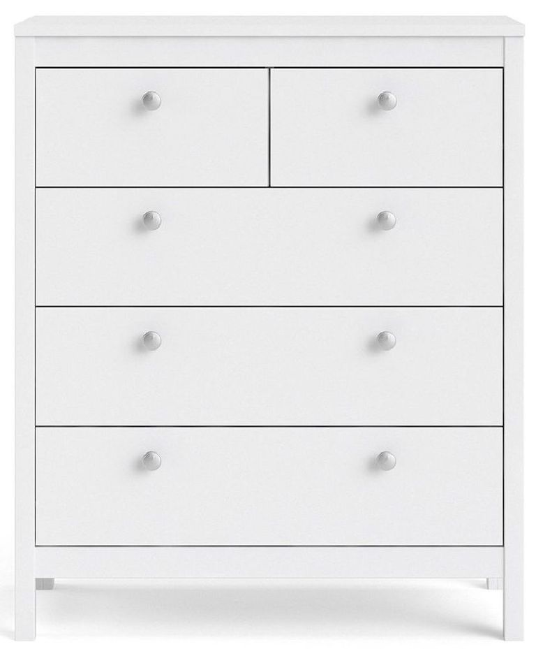 Madrid White 3+2 Drawer Chest
