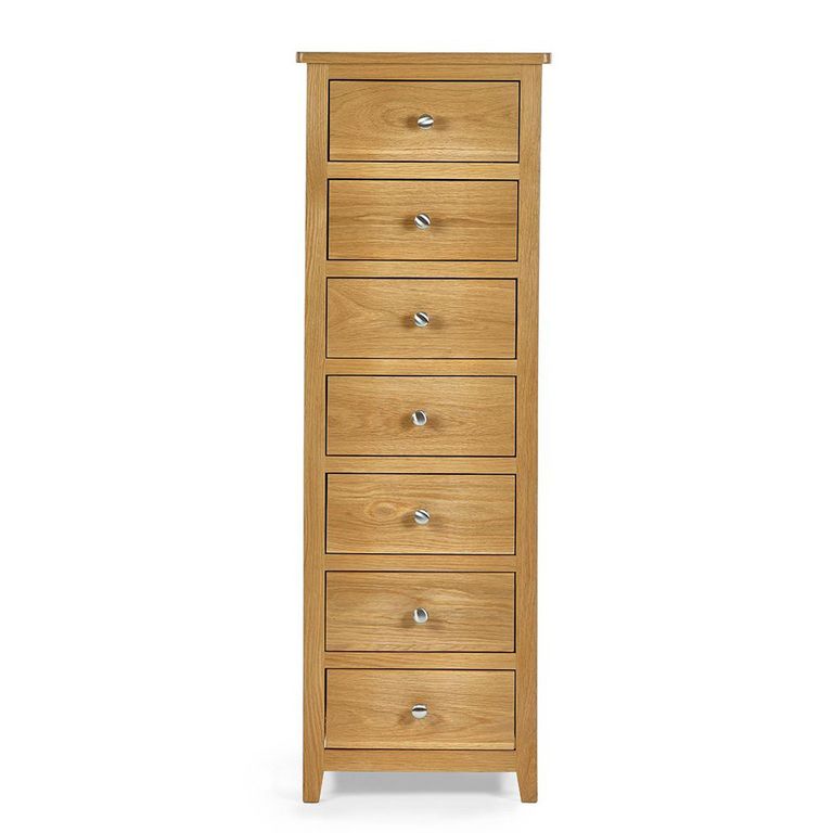 Mallory Chest of Drawers - 7 Drawer - Tall - Oak