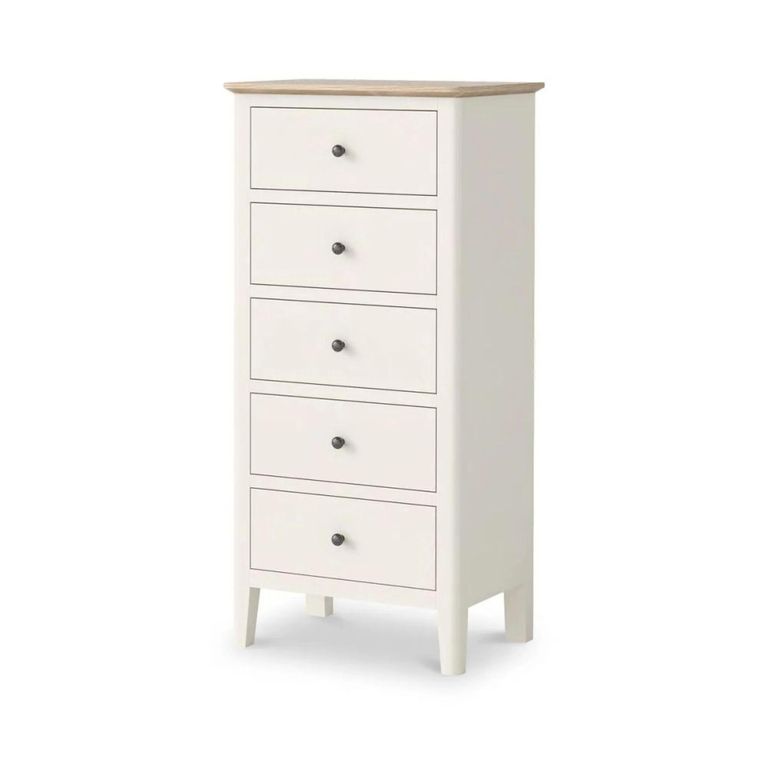 Marlow Tallboy Chest - 5 Drawer - White