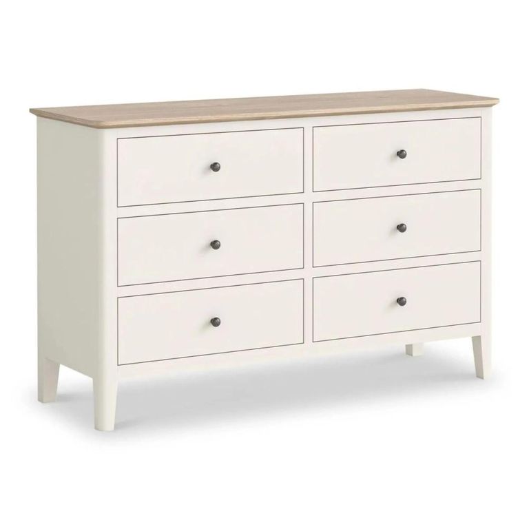 Marlow Wide Chest of Drawers - 6 Drawer - White