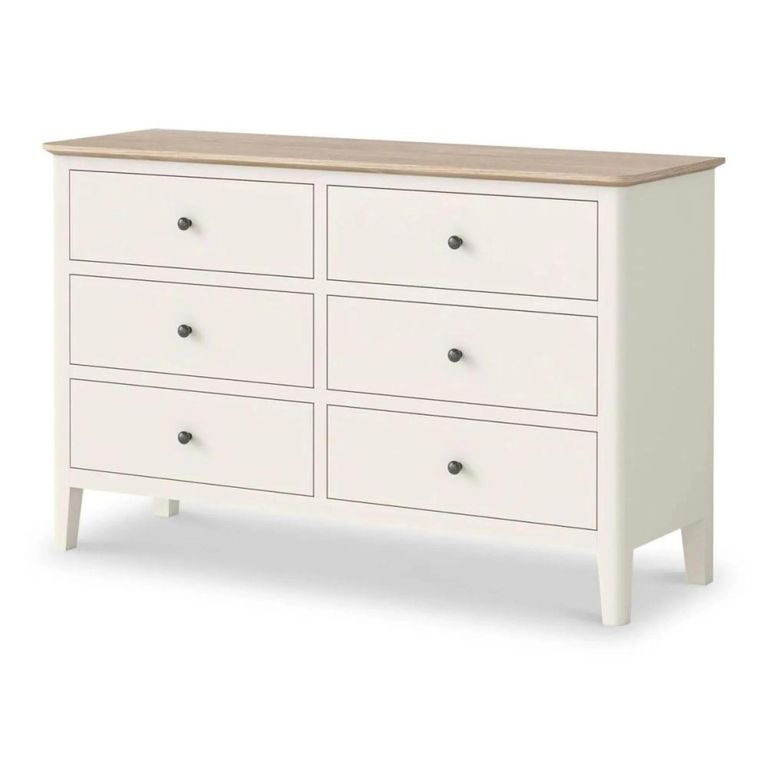 Marlow Wide Chest of Drawers - 6 Drawer - White