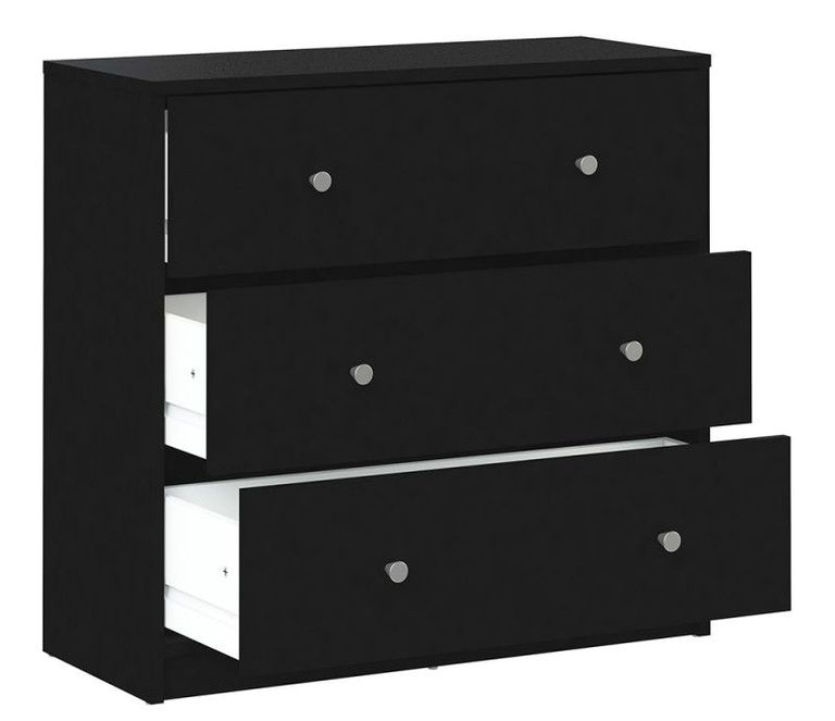 May Black 3 Drawer Small Chest