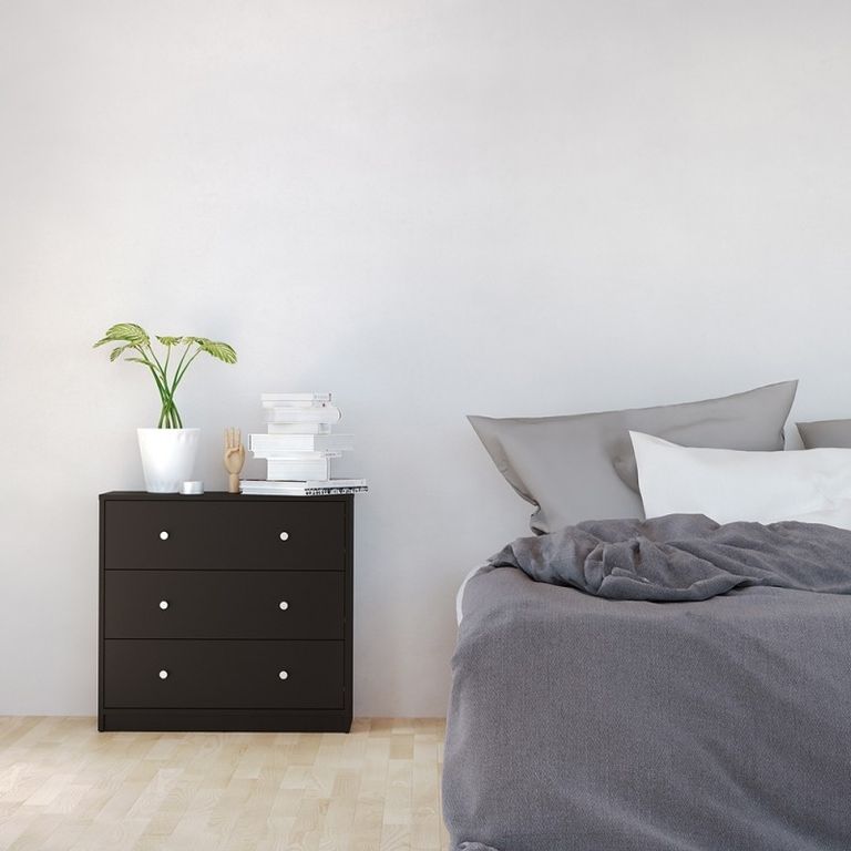 May Black 3 Drawer Small Chest
