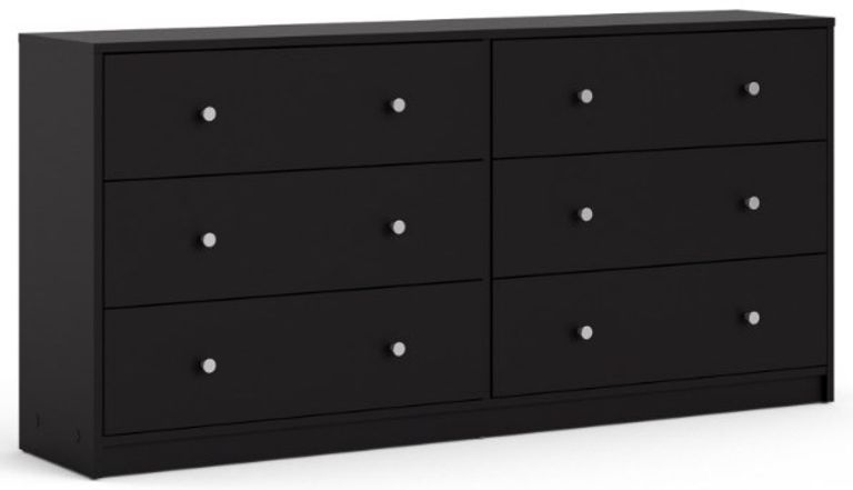 May Black 6 Drawer Wide Chest