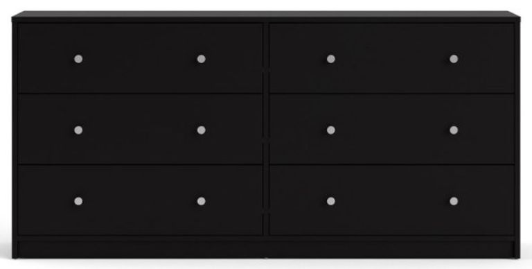 May Black 6 Drawer Wide Chest