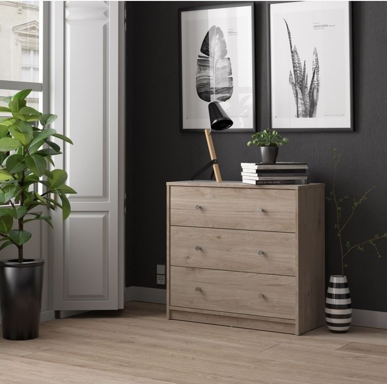 May Oak Effect 3 Drawer Small Chest