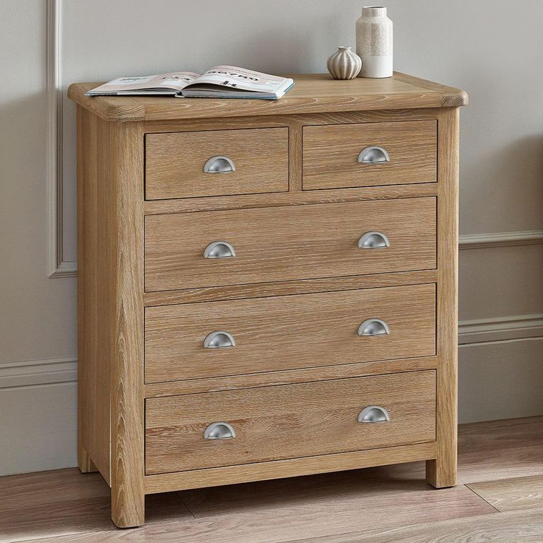 Memphis Chest of Drawers - 3+2 Drawer - Oak Effect