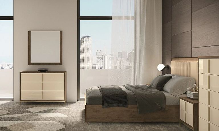 Meridian Cream and Walnut 3 Drawer Chest