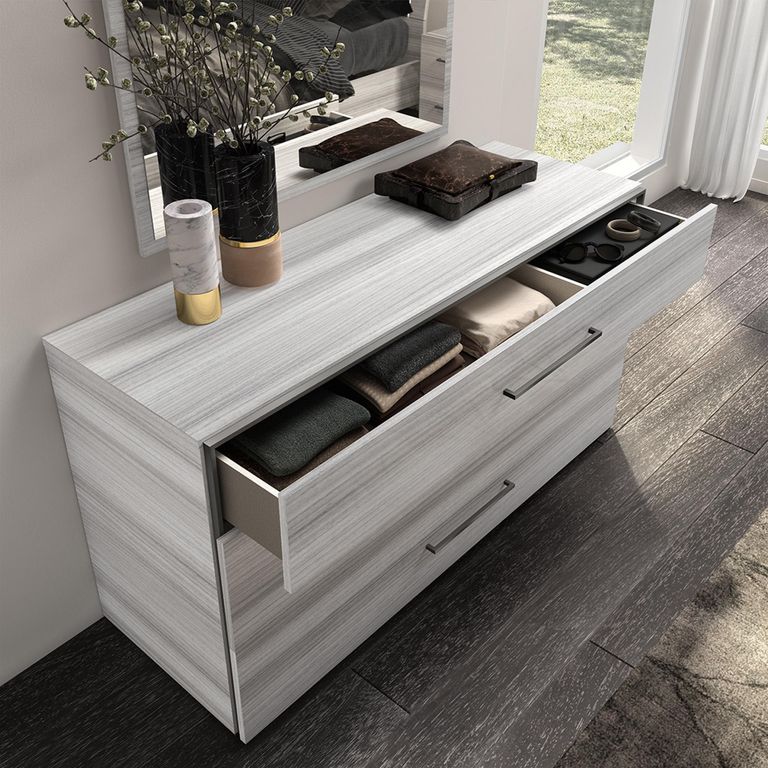 Mia Dresser with Handles - 3 Drawer - Grey