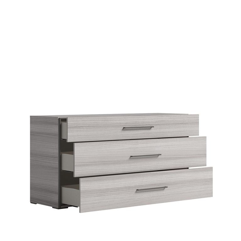 Mia Dresser with Handles - 3 Drawer - Grey