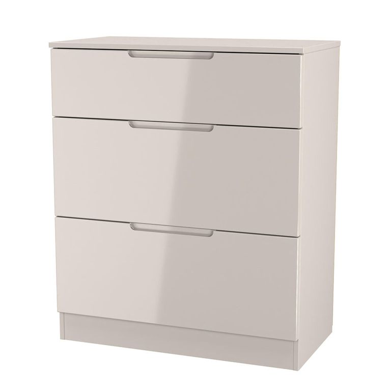 Milan Cashmere Gloss 3 Drawer Deep Chest