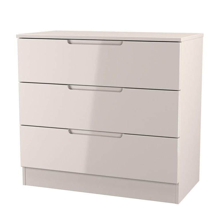 Milan Cashmere Gloss 3 Drawer Small Chest