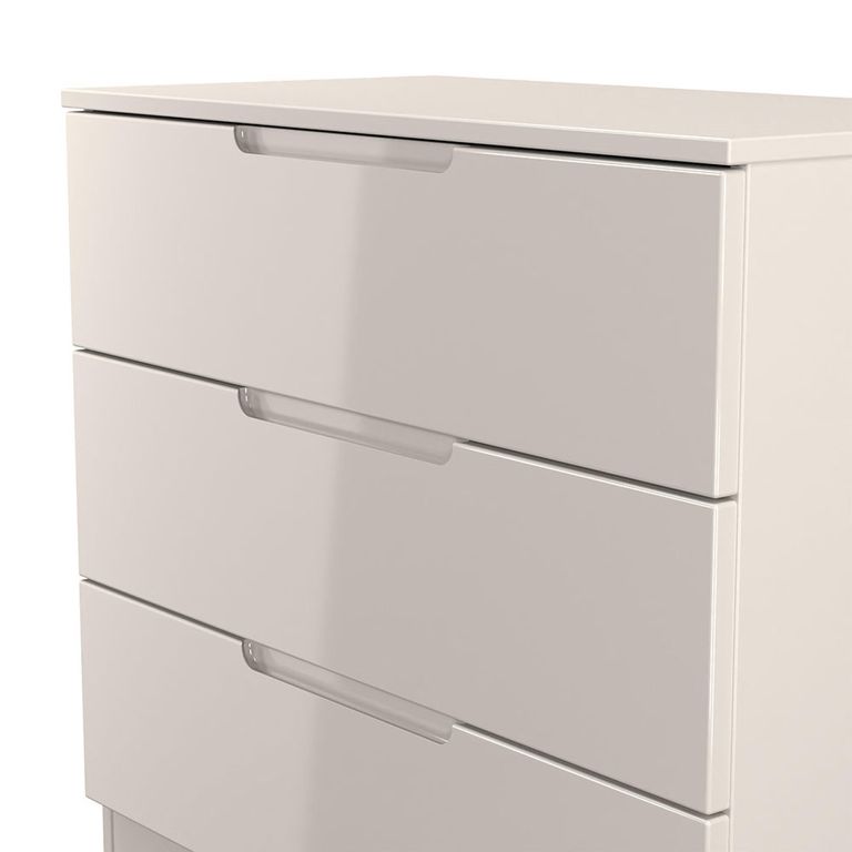 Milan Cashmere Gloss 3 Drawer Small Chest
